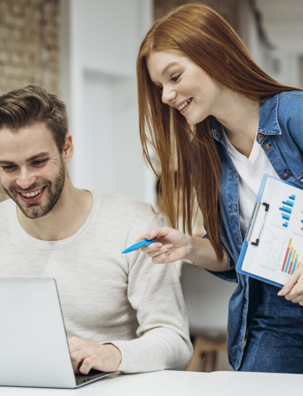 man-woman-discussing-business-project man-woman-discussing-business-project